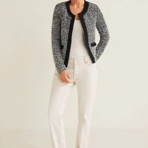 MANGO Tweed Black and White Jacket